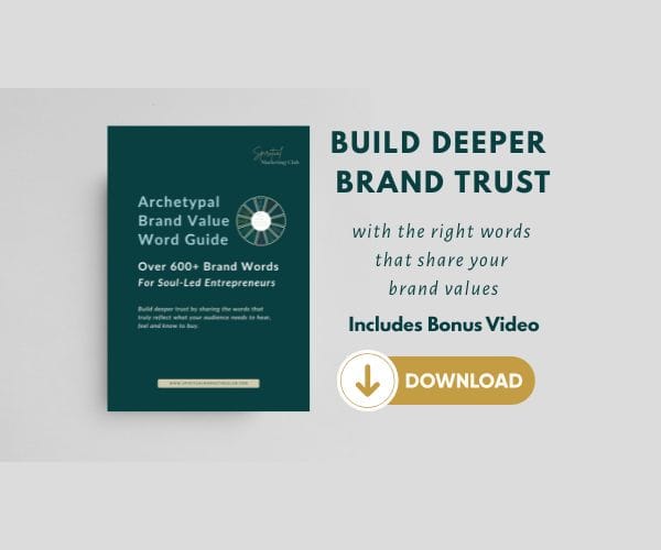 Build deep brand trust with the right words in this archetypal brand word guide from the spiritual marketing club